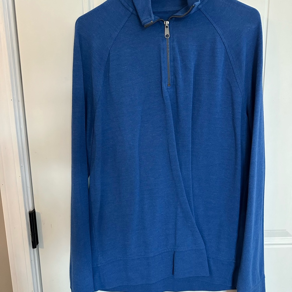 Blue Men’s Large Quarter Zip sweater.